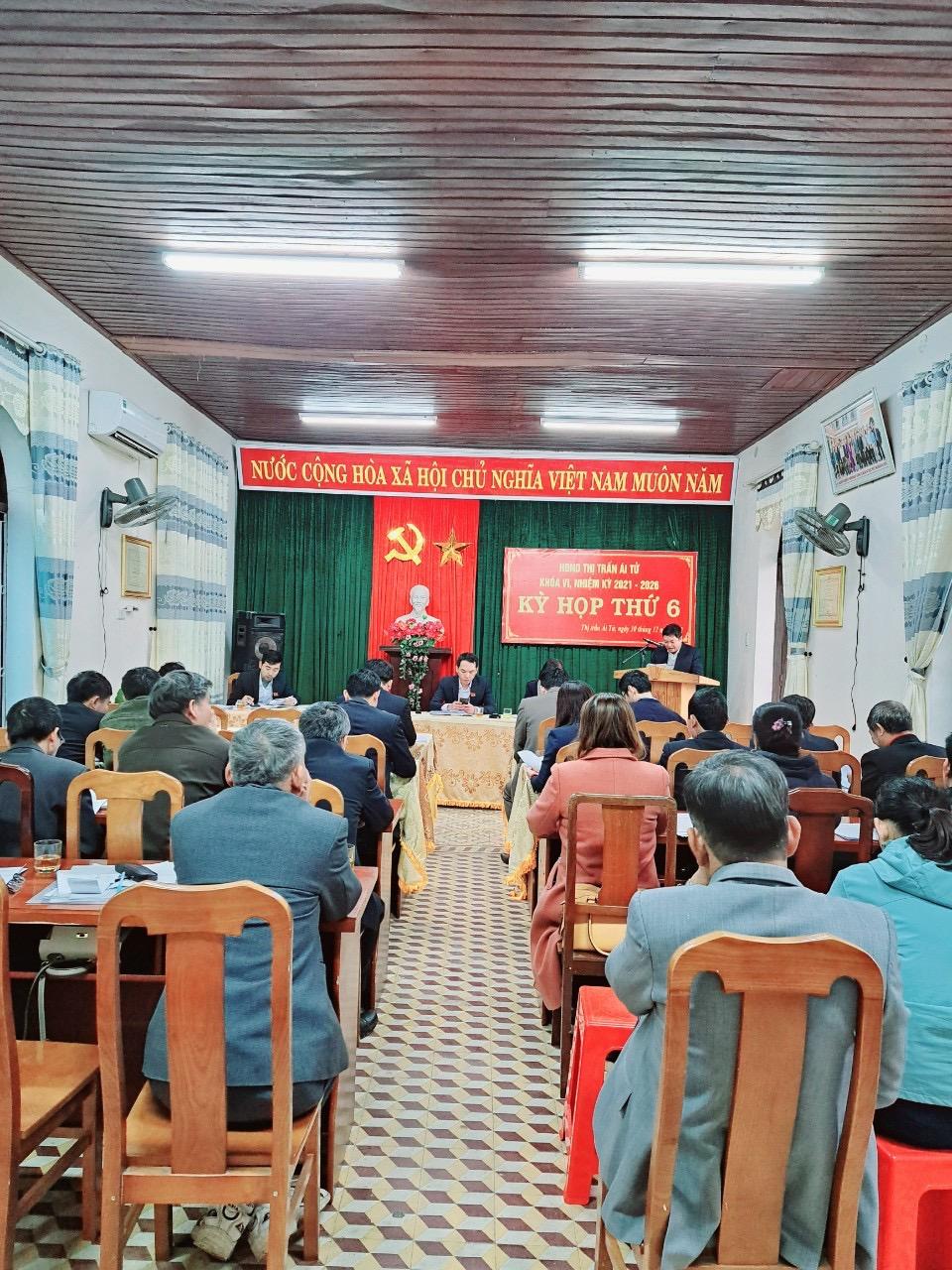 HĐND thị trấn Ái Tử, nhiệm kỳ 2021-2026 tổ chức kỳ họp thứ sáu, kỳ họp thường lệ cuối năm 2022