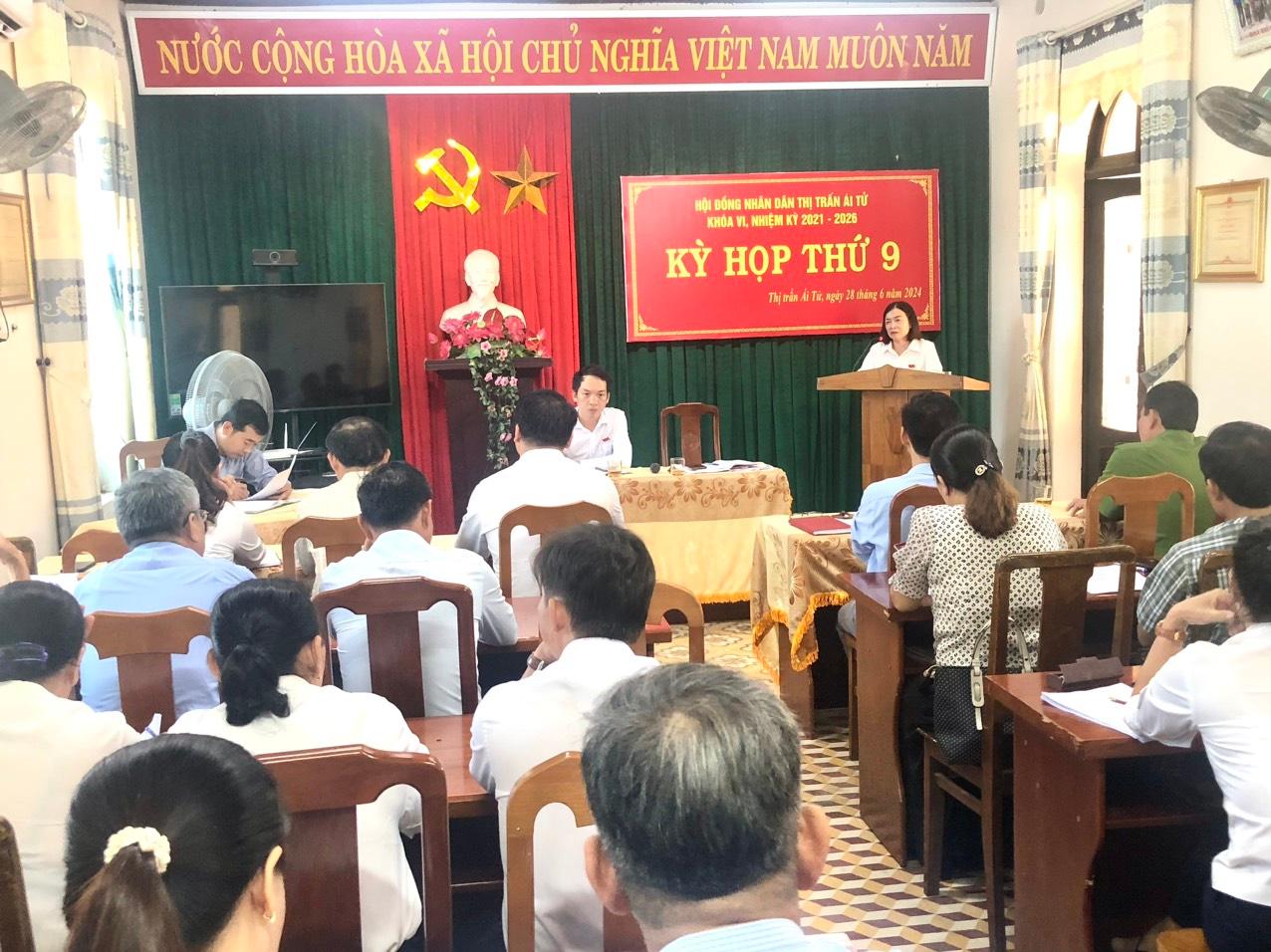 HĐND thị trấn Ái Tử, huyện Triệu Phong tổ chức thành công kỳ họp thứ 9